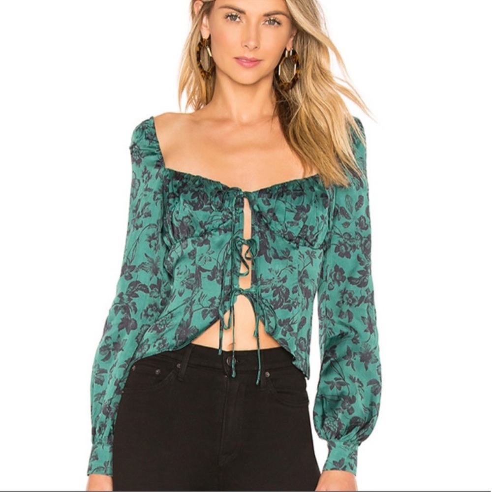 Majorelle Teal Print Waldorf Top